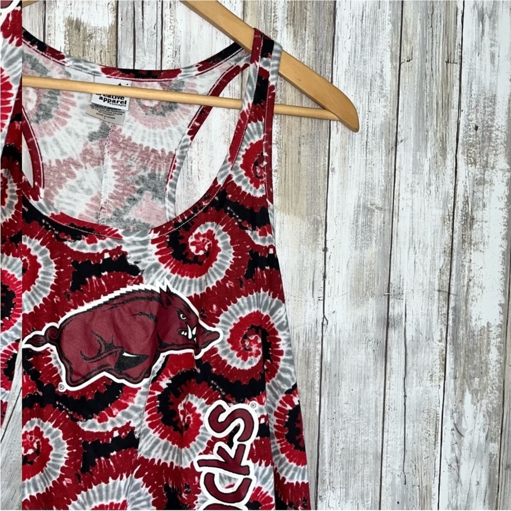 NCAA Arkansa Razorbacks Tie Dye Swirl Tank - Picture 3 of 5